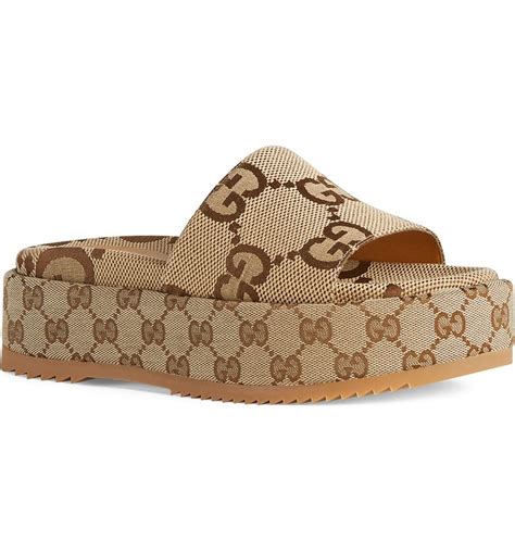 gucci angelina gg logo platform slide sandal|Gucci platform sandals for women.